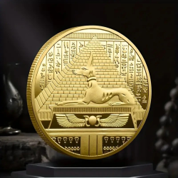 Munt - Anubis - Piramide - Weegschaal - Goud - 3