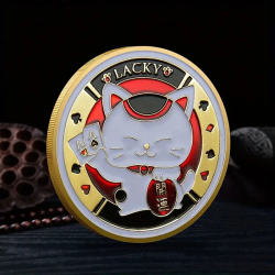 Munten Display - Lucky Poker Cat - Pokerkaarten - Goud - 4