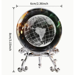 Sanders 3D mini figuur - Kristallen Bol met Metalen Standaard - Afmetingen