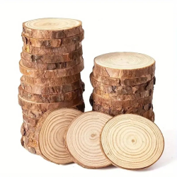 Sanders 2D figuur - Rond Hout met ringen en schors 5-6 cm