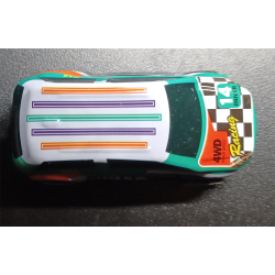 Sanders 3D autootje - Race Bus - Mint Groen Wit Oranje - 3