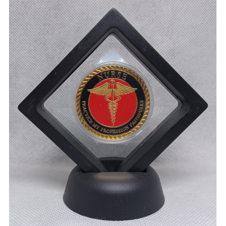 Display 7x7 met Munt - Nurse - Tekst - Goud