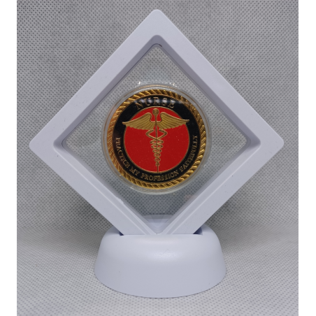 Witte Display 7x7 met Munt - Nurse - Tekst - Goud