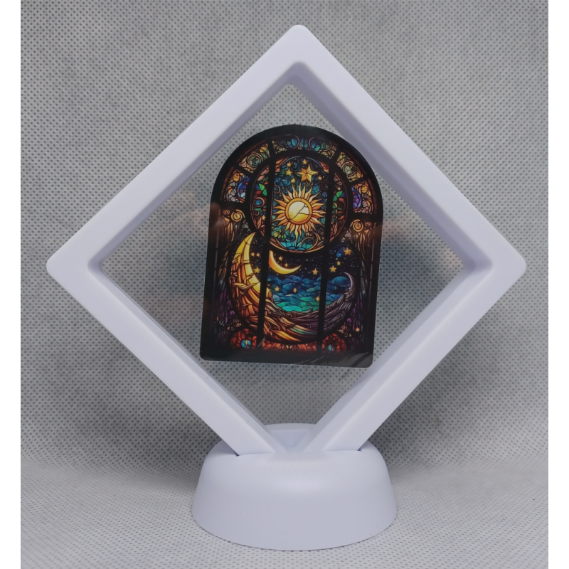 Witte Display 9x9 met sticker - Gothic - Zon Halve Maan