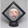 Roze Rozen - Zwarte Display 9x9 met sticker - Rond