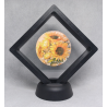 Zonnebloemen - Zwarte Display 9x9 met sticker - Rond