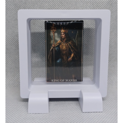 King of Wands - Vierkante Witte Display 7x7 Met Tarot Sticker