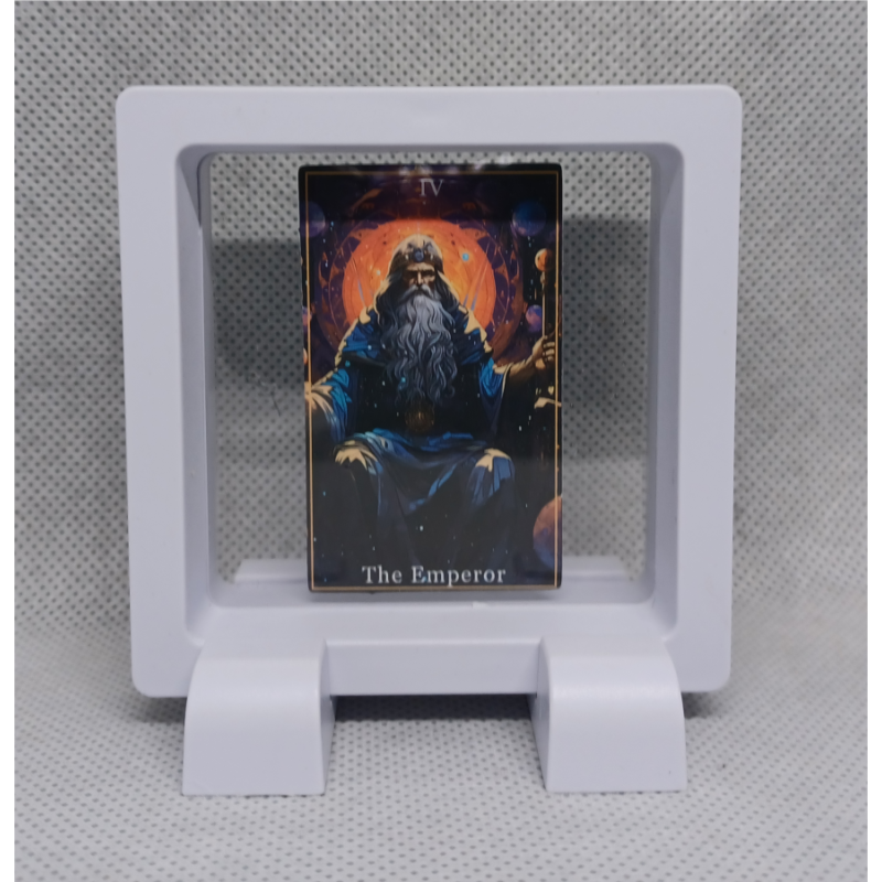 The Emperor - Vierkante Witte Display 7x7 Met Tarot Sticker