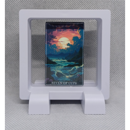 Seven of Cups - Vierkante Witte Display 7x7 Met Tarot Sticker