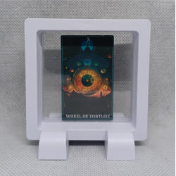 Wheel of Fortune - Vierkante Witte Display 7x7 Met Tarot Sticker