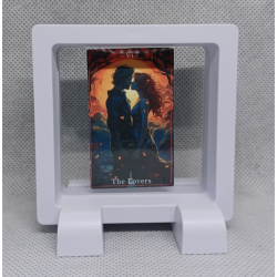 The Lovers - Vierkante Witte Display 7x7 Met Tarot Sticker