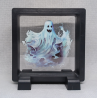 Blauwe Spook - Vierkante Zwarte Display 9x9 met sticker - Nacht