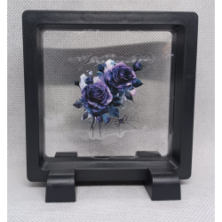 2 Rozen Spin - Vierkante Zwarte Display 9x9 met nacht sticker