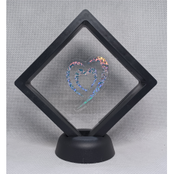 Dubbel hart - Zwarte Display 9x9 met sticker - Reflector