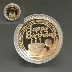 Munten Display - Happy Birthday - tekst - Goud - 3