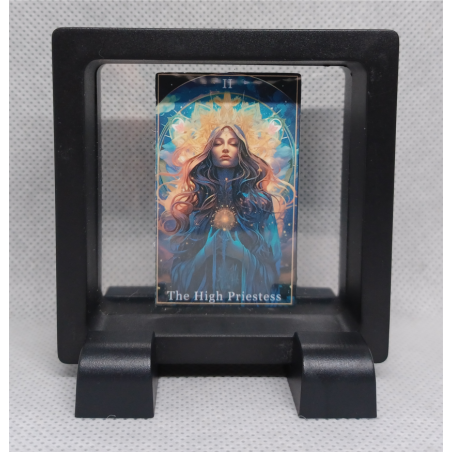 The High Priestess - Vierkante Zwarte Display 7x7 met tarot sticker