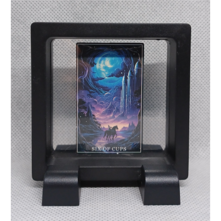 Six of Cups - Vierkante Zwarte Display 7x7 met tarot sticker