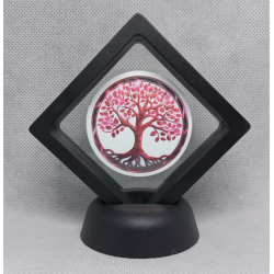 Roze Boom - Zwarte Display 7x7 met sticker