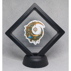 Halve Maan - Zwarte Display 9x9 met steampunk sticker