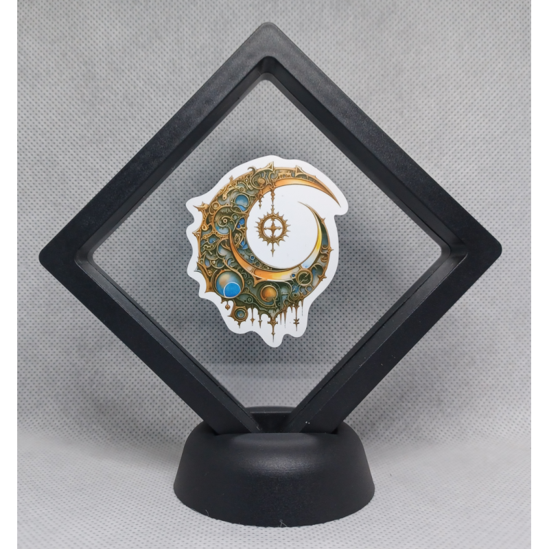 Halve Maan - Zwarte Display 9x9 met steampunk sticker