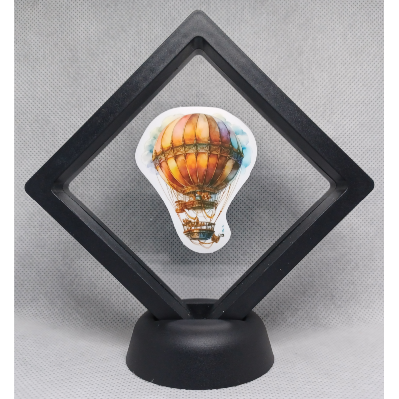 Luchtballon - Zwarte Display 9x9 met steampunk sticker