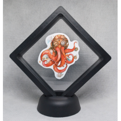 Octopus - Zwarte Display 9x9 met steampunk sticker