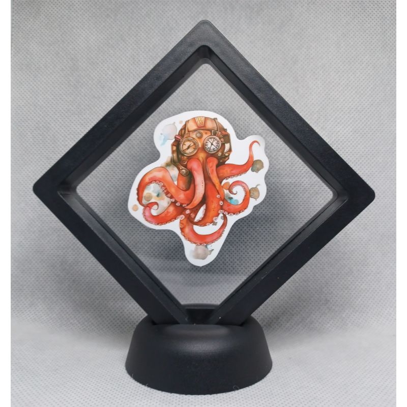 Octopus - Zwarte Display 9x9 met steampunk sticker