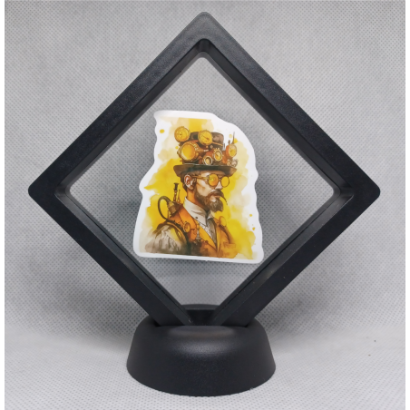 Mr Steam - Zwarte Display 9x9 met steampunk sticker