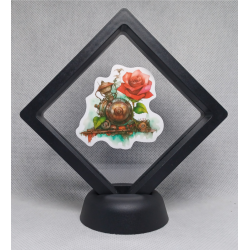 Boiler Roos - Zwarte Display 9x9 met steampunk sticker