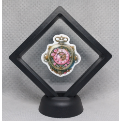 Zakhorloge Roze - Zwarte Display 9x9 met steampunk sticker