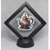 Roze Theepot - Zwarte Display 9x9 met steampunk sticker