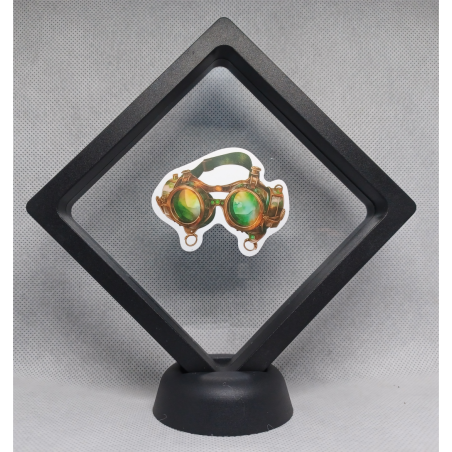 Bril - Zwarte Display 11x11 met steampunk sticker