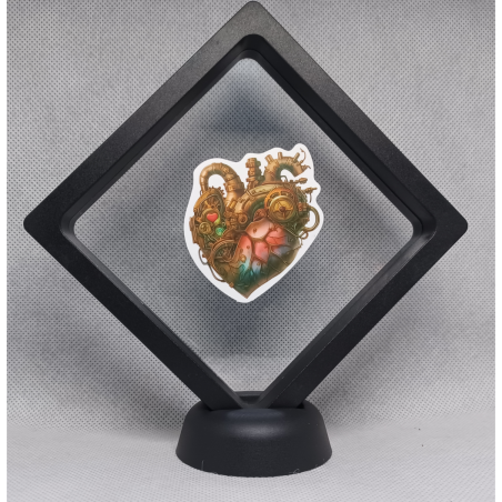 Steamy Hart - Zwarte Display 11x11 met steampunk sticker