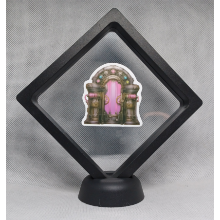 Roze Portaal - Zwarte Display 11x11 met steampunk sticker