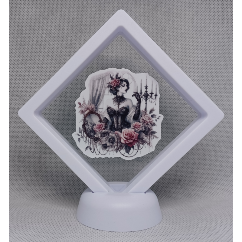 Gothic Lady - Witte Display 9x9 met een gothic sticker