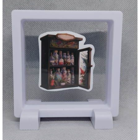 Toverdrank Kast - Vierkante Witte Display 9x9 met tovenarij sticker