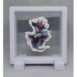 Vrouw met jurk - Vierkante Witte Display 9x9 met tovenarij sticker