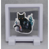 Magische Kat - Vierkante Witte Display 9x9 met tovenarij sticker