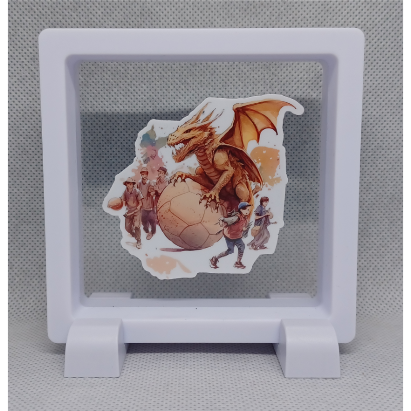 Draak Bal - Vierkante Witte Display 9x9 met draken sticker