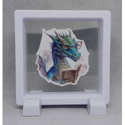 Draak Boek - Vierkante Witte Display 9x9 met draken sticker