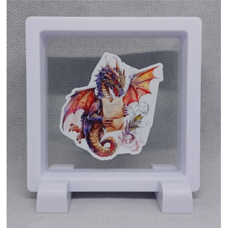 Draak Note - Vierkante Witte Display 9x9 met draken sticker