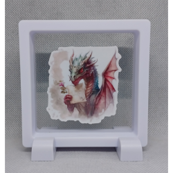 Draak Pagina - Vierkante Witte Display 9x9 met draken sticker