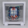 Raam Dennen Strikken - Vierkante Witte Display 11x11 met kerst sticker