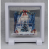 Raam Kerstboom Buiten - Vierkante Witte Display 11x11 met kerst sticker