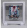 Raam Grote Strik - Vierkante Witte Display 11x11 met kerst sticker