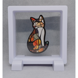 Kat Vorm - Vierkante Witte Display 9x9 met gothic sticker