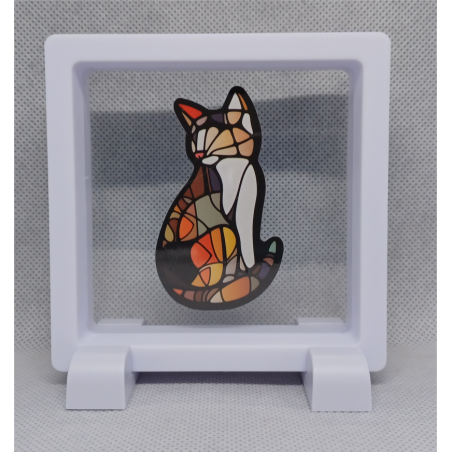 Kat Vorm - Vierkante Witte Display 9x9 met gothic sticker