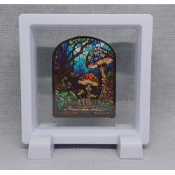 Paddenstoelen - Vierkante Witte Display 9x9 met gothic sticker