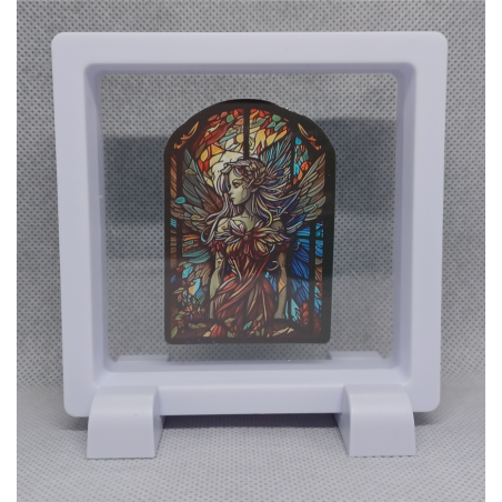 Engel - Vierkante Witte Display 9x9 met gothic sticker