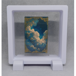 Wolken - Vierkante witte display 9x9 met zand B sticker